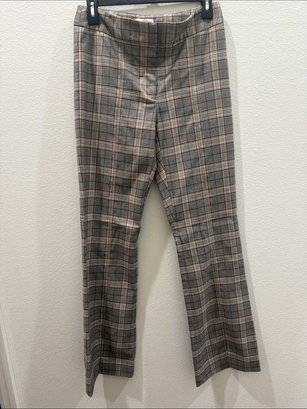 Gianni Bini Alora Plaid Dress Pants - Gray/Tan